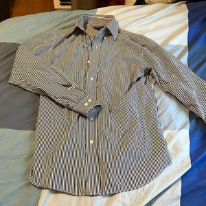 Croft&Barrow Navy/White Button Up